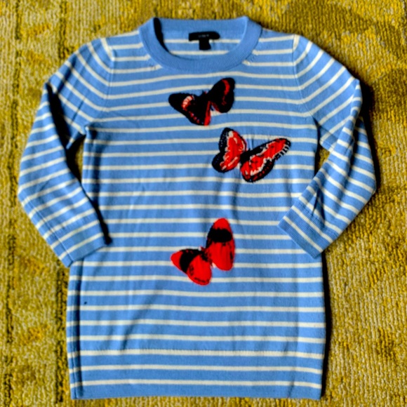 Fun and yet sophisticated at the same time butterfly cardigan by j crew. - Picture 5 of 5